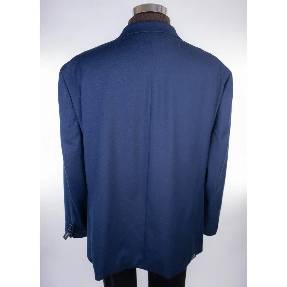 Shaquille O'Neal Blazer Sport Coat Sz 56R Navy Blue Poly Blend Two Button Jacket